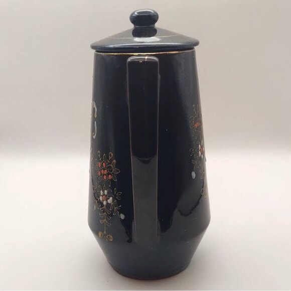 Vintage Redware Rooster Moriage 4-Piece Set 2-Shakers Coffee Pot & Lid Japan MCM - Picture 3 of 12